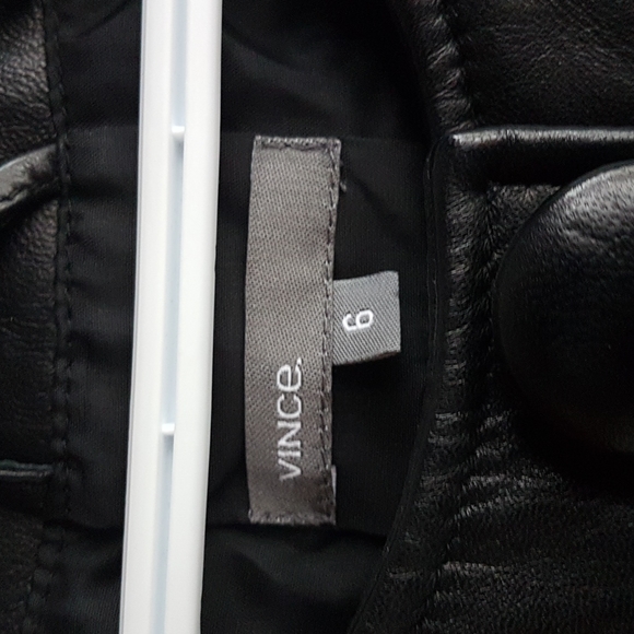 VINCE Leather Quilted Jacket Size 6 - Picture 7 of 8